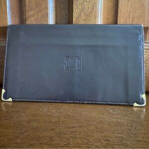 CELINE Paris Vintage Dark Brown Leather Long Wallet